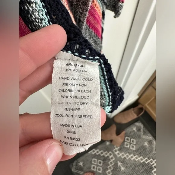 Say What? Vibrant Open Front Sweater Cardigan - Size Medium, EUC, fun vibrant - Picture 6 of 7